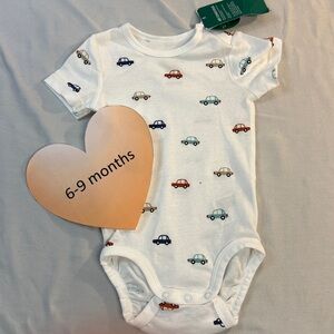 H&M conscious NWT organic cotton Adorable Car Print Baby Onesie